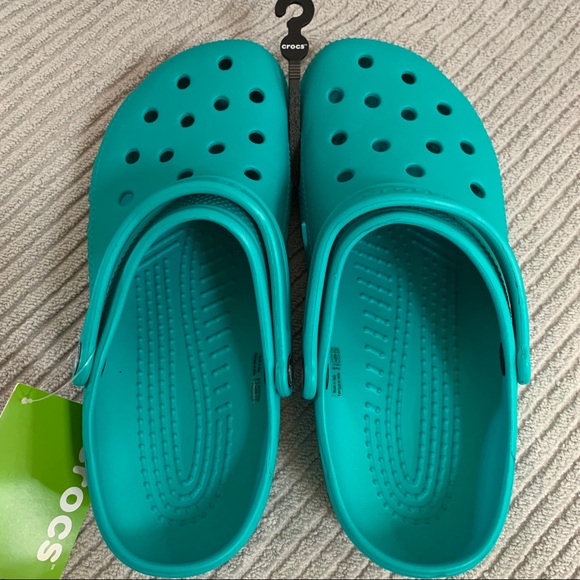 mens teal crocs